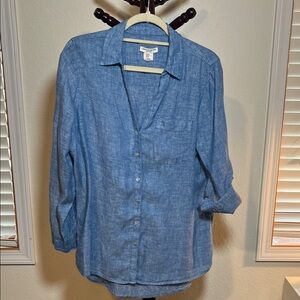 Christian Siriano Blue Button Down Shirt